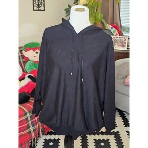 Cyrus Women's Soft Black Hoodie Fit for Comfort Yoga Thumb Holes SIZE XL